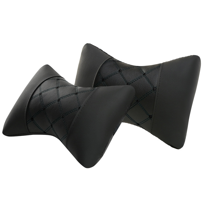 Leather Quilted Car Headrest To Protect Cervical Neck Neck Pillow 6