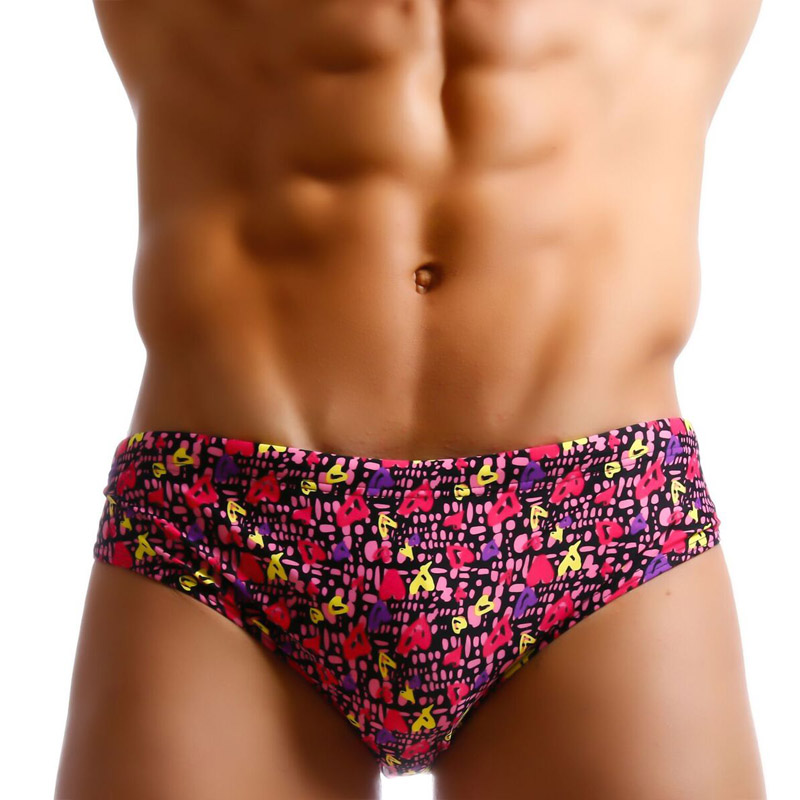 Quick-Drying Printed Low-Waist Swim Trunks