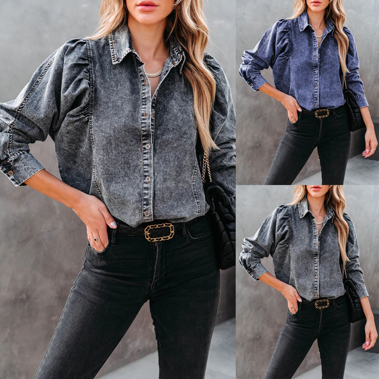 Women's Casual Street-Style Denim Shirt