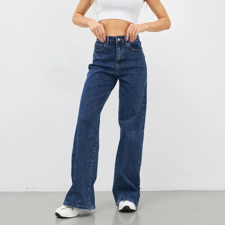 Slim-Fit High-Waist Wide-Leg Jeans