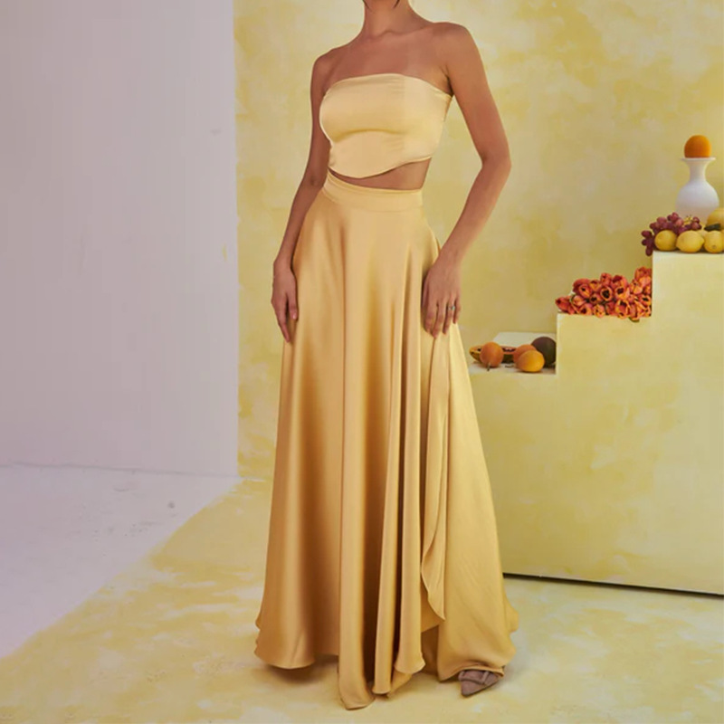 Tube-Top High-Waist One-Piece Skirt Dress
