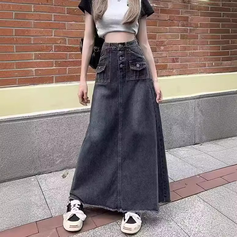 Retro Niche Design A-Line Skirt for Autumn