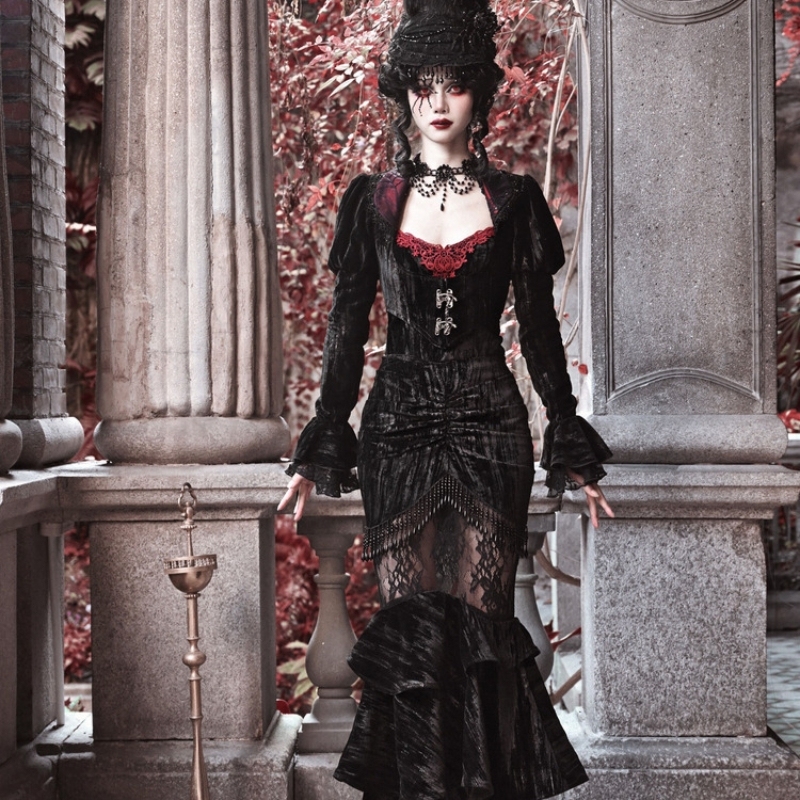 Gothic Velvet Cobweb Rococo Cardigan Top