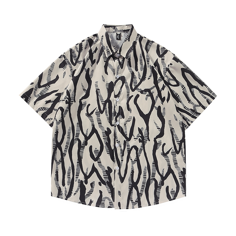 Men's Thin Shirt with Printed PU Details