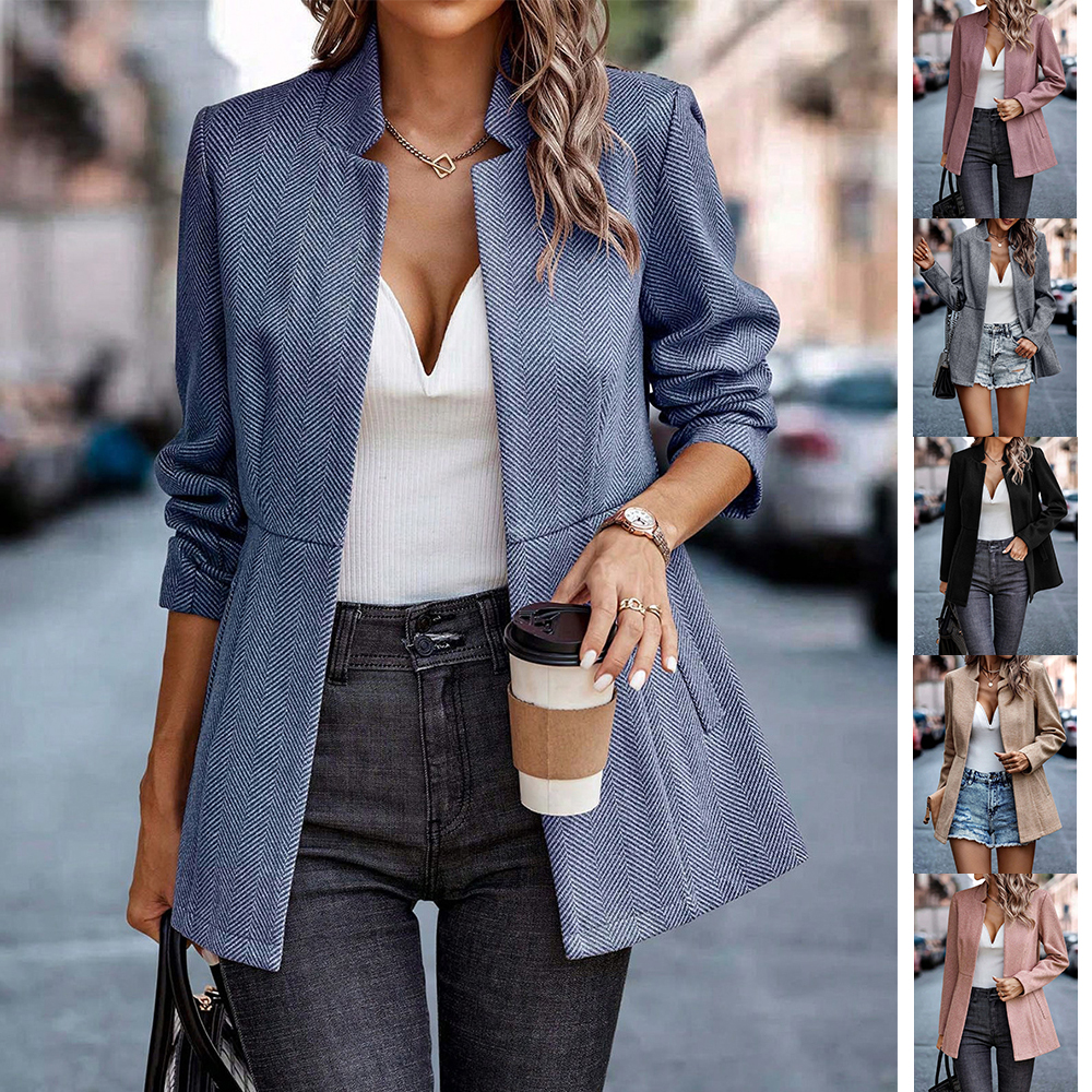 Slim-Fitting Women's Jacket with Pockets